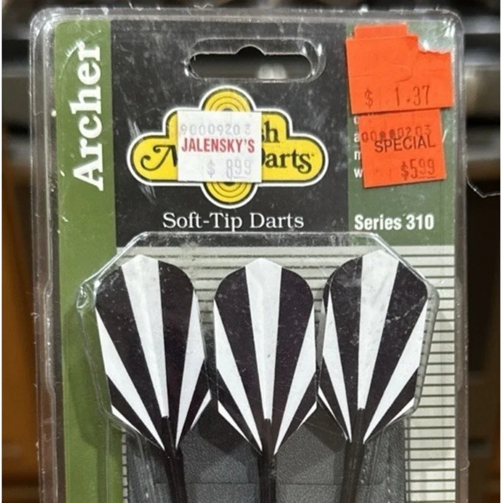 English Mark Darts Archer Soft Tip Darts Set Of 3 With Wallet - NEW NOS